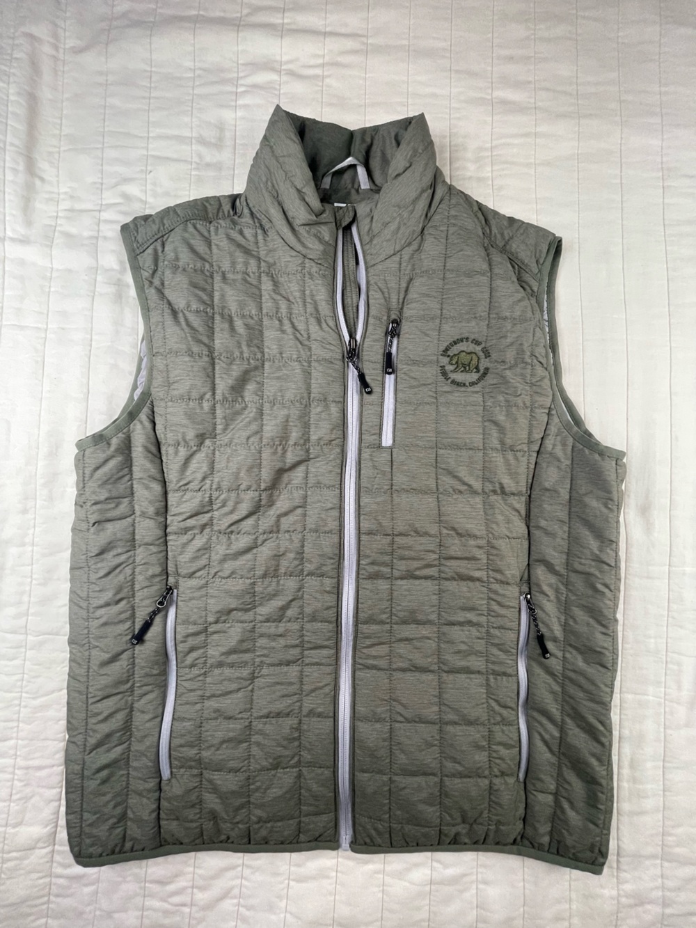 Governor’s Cup Pebble Beach Golf Tournament 2022 Quilted Olive Green Vest Large